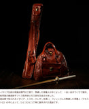 Highest grade bamboo sword bag made of all leather L size (for 4 pieces) Vintage brown Tuscan calf leather used (made of cowhide) Kendo armor bag kendo leather Italy genuine leather brown DAVID SCAPARRA MADE IN ITALY