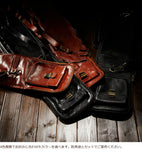 Highest grade bamboo sword bag made of all leather L size (for 4 pieces) Vintage brown Tuscan calf leather used (made of cowhide) Kendo armor bag kendo leather Italy genuine leather brown DAVID SCAPARRA MADE IN ITALY