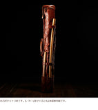 Highest grade bamboo sword bag made of all leather L size (for 4 pieces) Vintage brown Tuscan calf leather used (made of cowhide) Kendo armor bag kendo leather Italy genuine leather brown DAVID SCAPARRA MADE IN ITALY