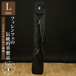 Highest grade bamboo sword bag made of all leather L size (for 4 pieces) Black Tuscan calf leather with grain (made of cowhide) Kendo bamboo sword bag kendo leather Italy genuine leather DAVID SCAPARRA MADE IN ITALY