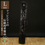Highest grade bamboo sword bag made of all leather L size (for 4 pieces) Black Tuscan calf leather used (made of cowhide) Kendo bamboo sword bag kendo leather Italy Genuine leather DAVID SCAPARRA MADE IN ITALY
