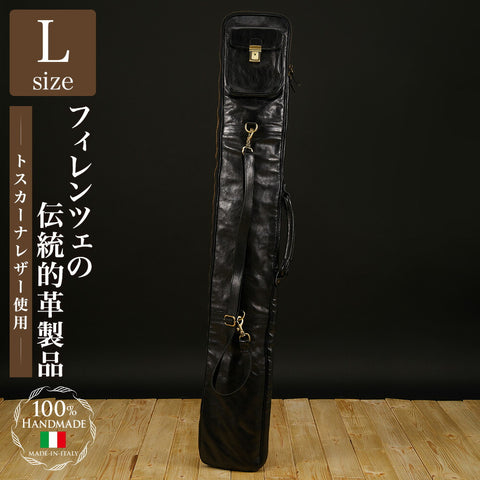 Highest grade bamboo sword bag made of all leather L size (for 4 pieces) Black Tuscan calf leather used (made of cowhide) Kendo bamboo sword bag kendo leather Italy Genuine leather DAVID SCAPARRA MADE IN ITALY