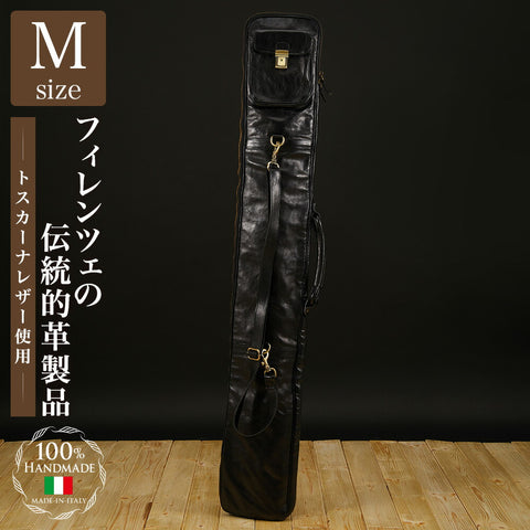 Highest grade bamboo sword bag made of all leather M size (for 3 pieces) Black Tuscan calf leather used (made of cowhide) Kendo bamboo sword bag kendo leather Italy Genuine leather DAVID SCAPARRA MADE IN ITALY