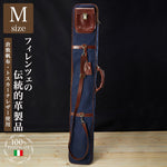 帆布製最高級竹刀袋 Mサイズ（3本用） 倉敷帆布 トスカーナ・カーフレザー使用（牛革製）剣道 竹刀袋 kendo レザー フィレンツェ伝統 手づくり革工房 イタリア製 本革 MADE IN ITALY